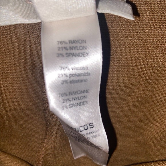 Chico's Pants Womens 2.5 Brown Flat Front Slash Pockets Straight Casual Career - Picture 3 of 15